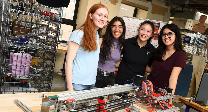 From left to right, JHU students Catherine Pollard, Krystal Lan, Gabriella Hu, and Sophia Gomez
